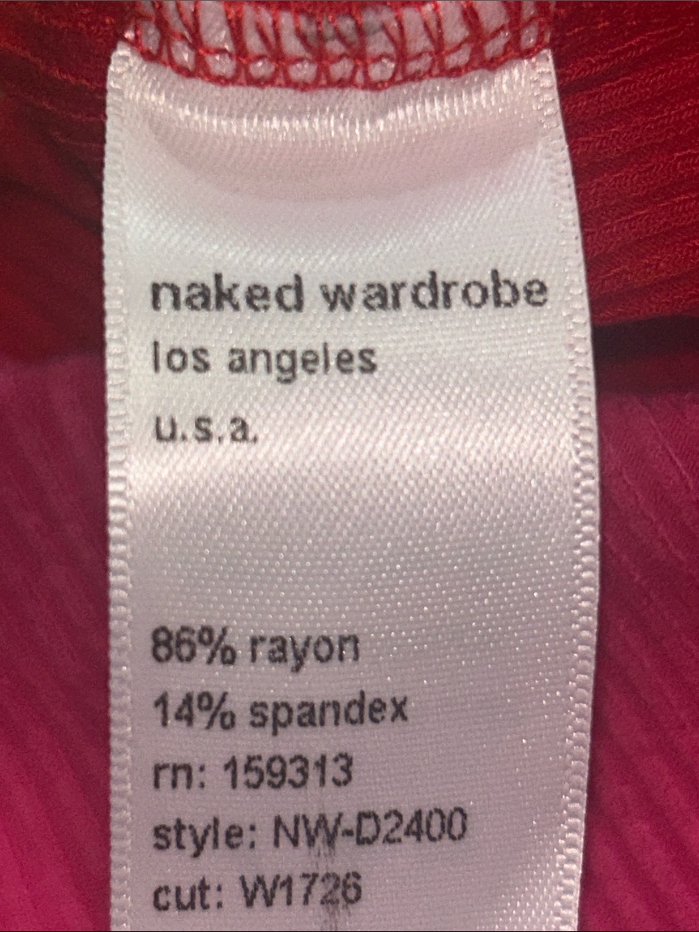 Naked wardrobe Colorblock Pink and Red Bodycon Midi Dress NWOT - Picture 7 of 7